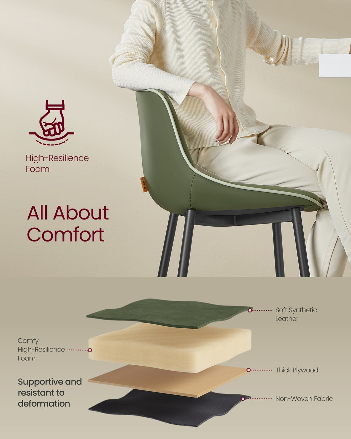 Counter Height Bar Stools - With Back - Set of 2
