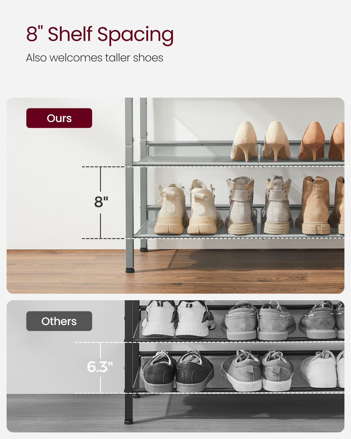 Shoe Rack - 5-Tier - Narrow Design - for Entryway