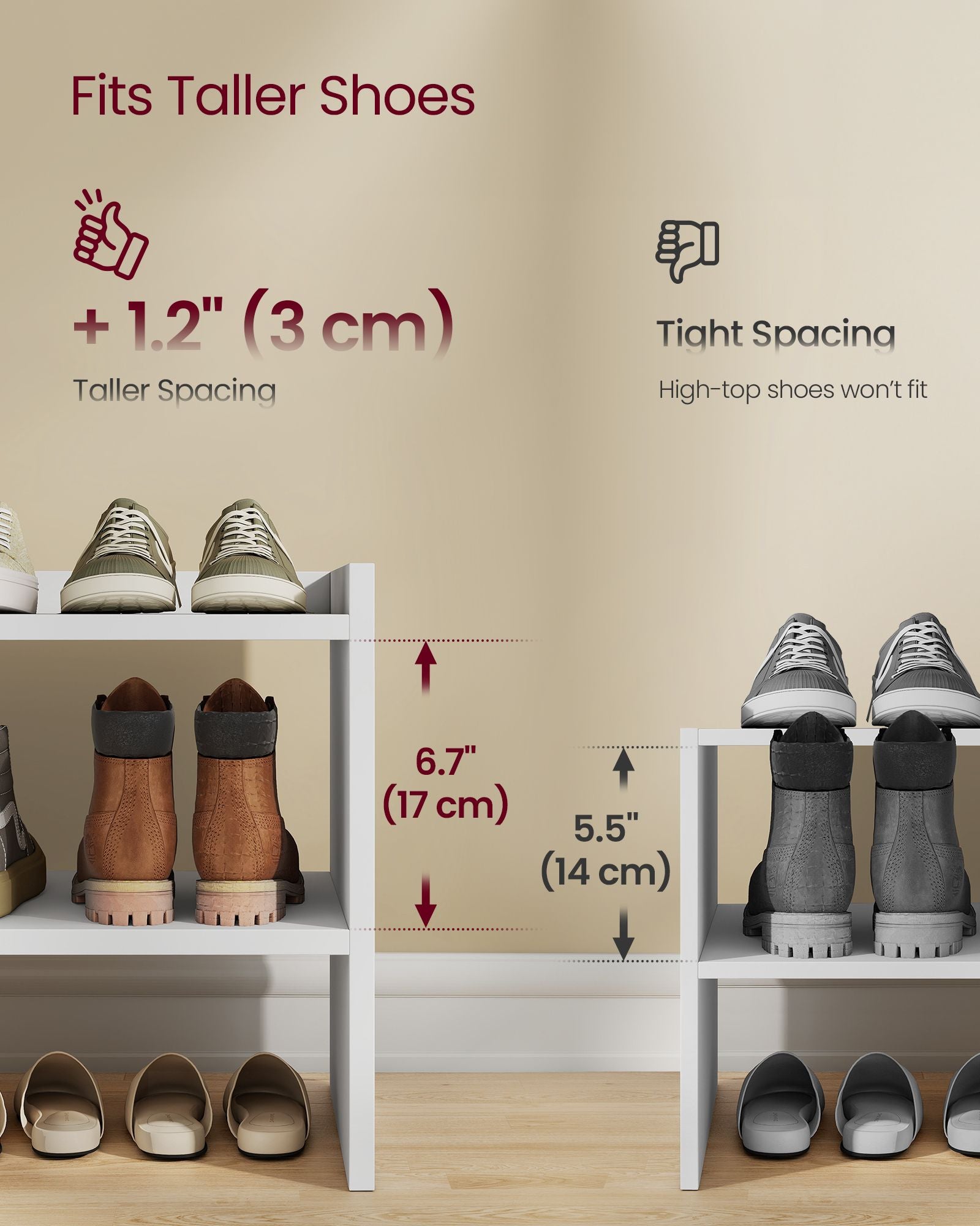 Wide Stackable Shoe Rack