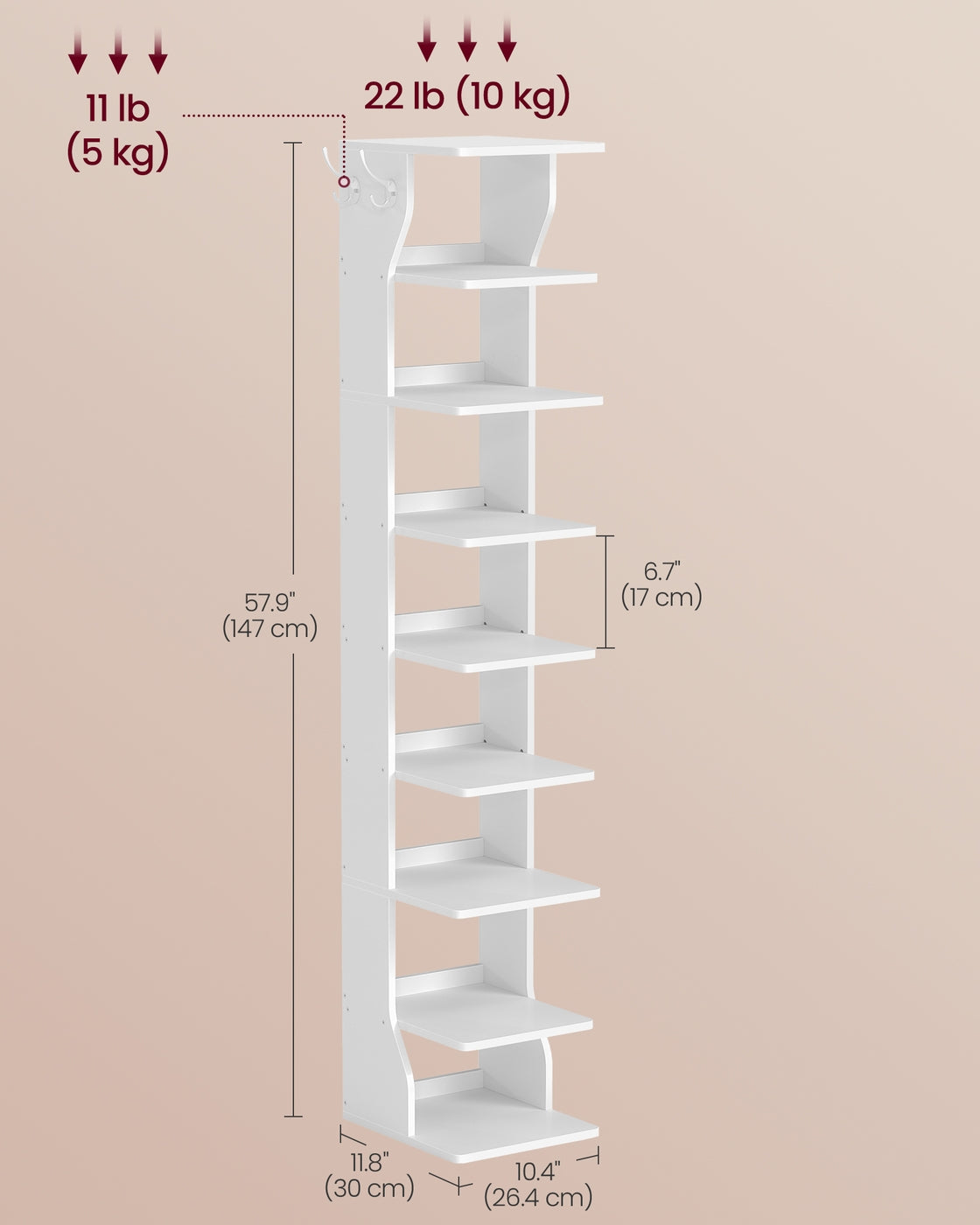 9-Tier Vertical Shoe Rack