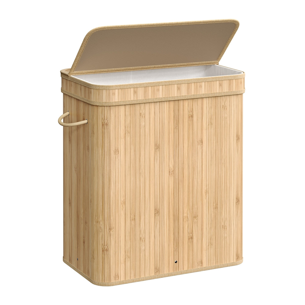 Bamboo Laundry Hamper With Lid - Beige