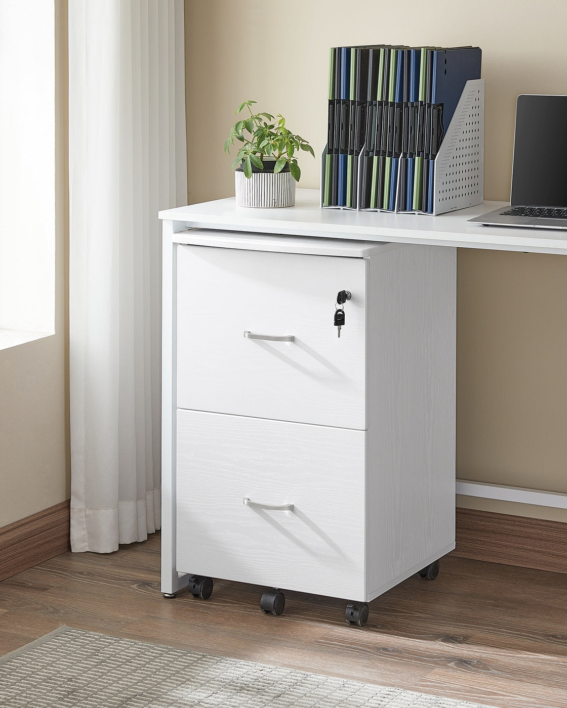Rolling File Cabinet - 2-Drawer - Locking - For Home Office