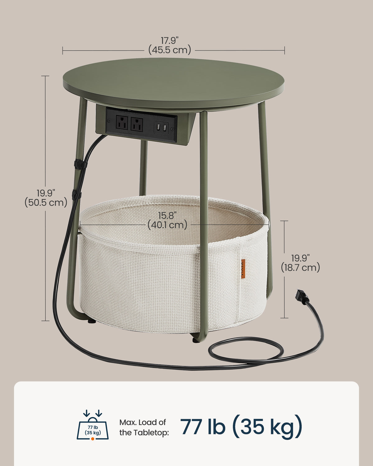 Round Side End Table