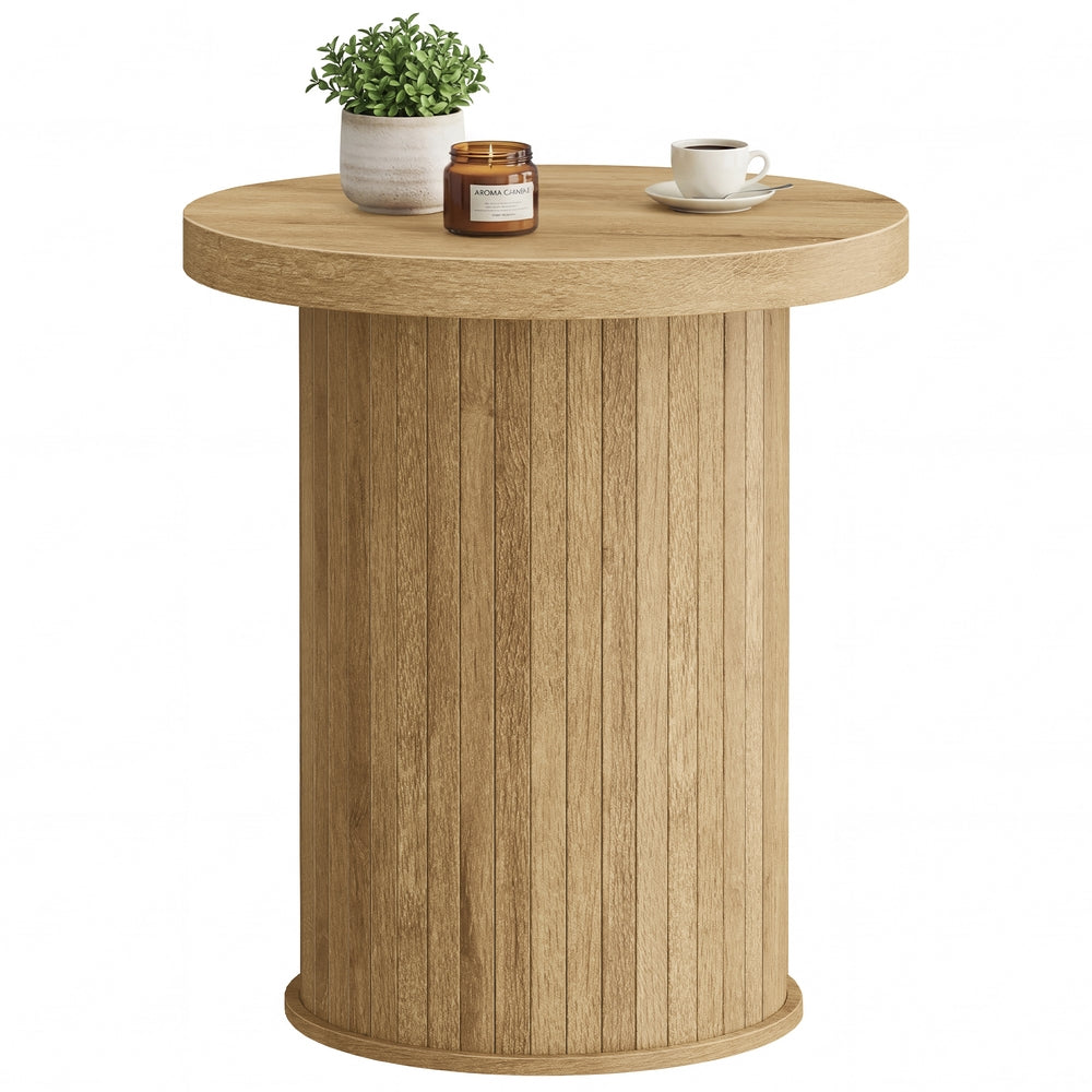 Round Side Table - Natural Brown