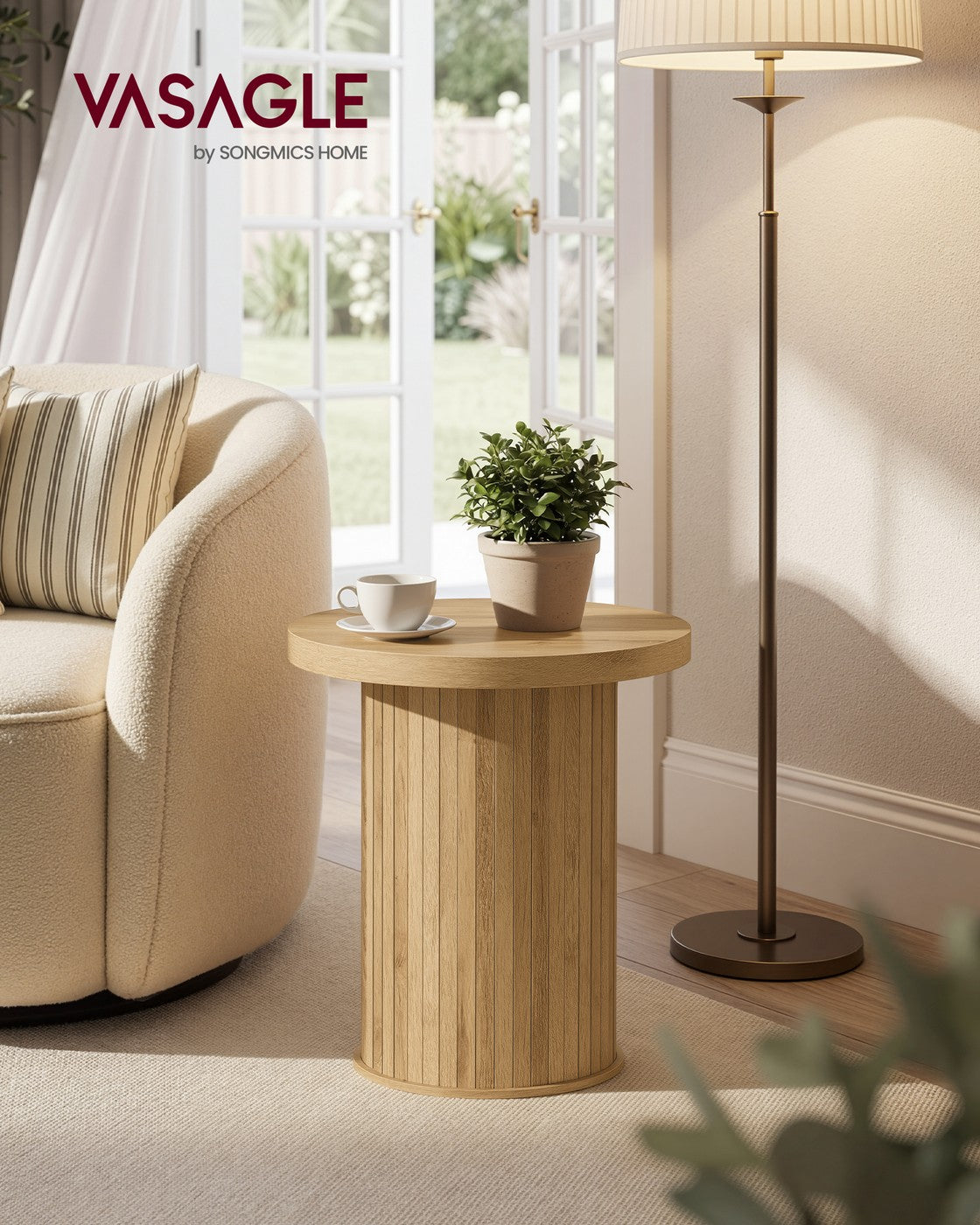 Round Side Table - Natural Brown