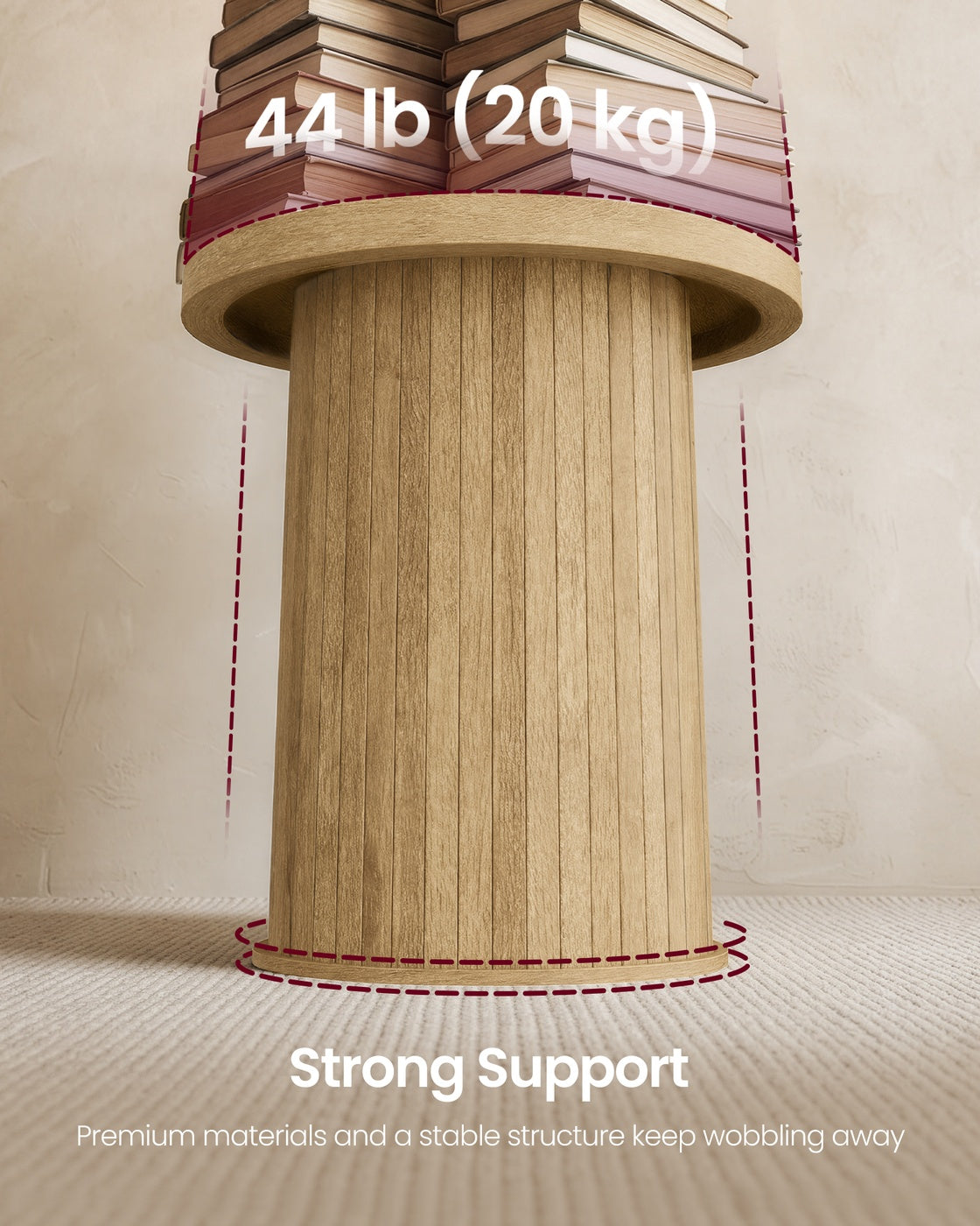 Round Side Table - Natural Brown