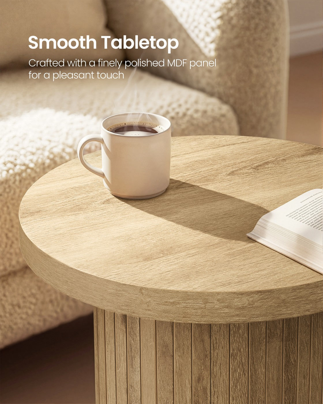 Round Side Table - Natural Brown