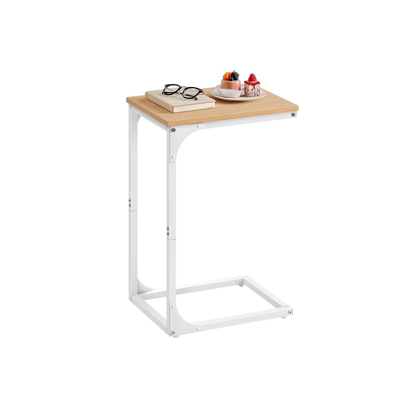 C-Shaped End Table - Almond Yellow, Cloud White