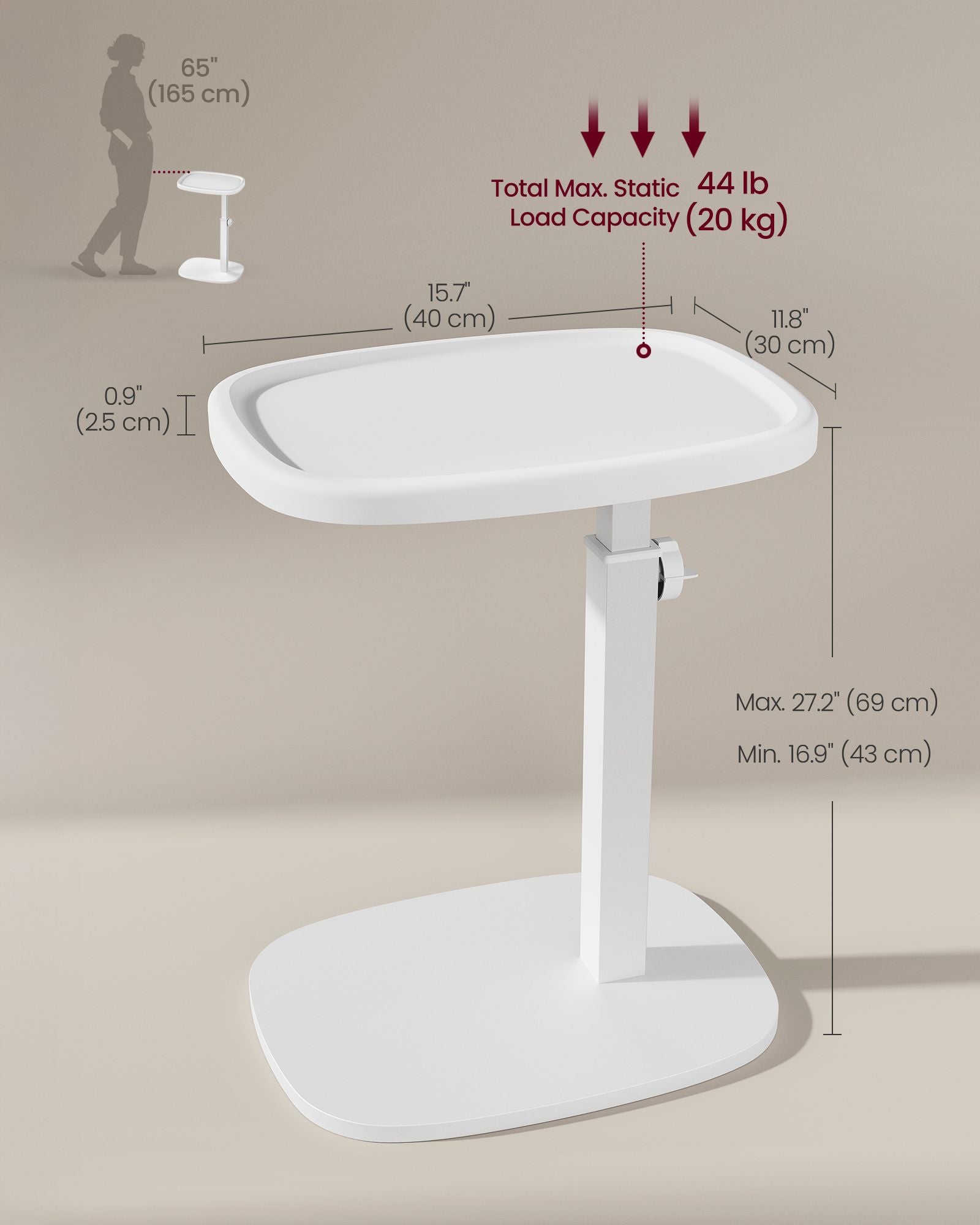 C-Shaped Sofa Side Table