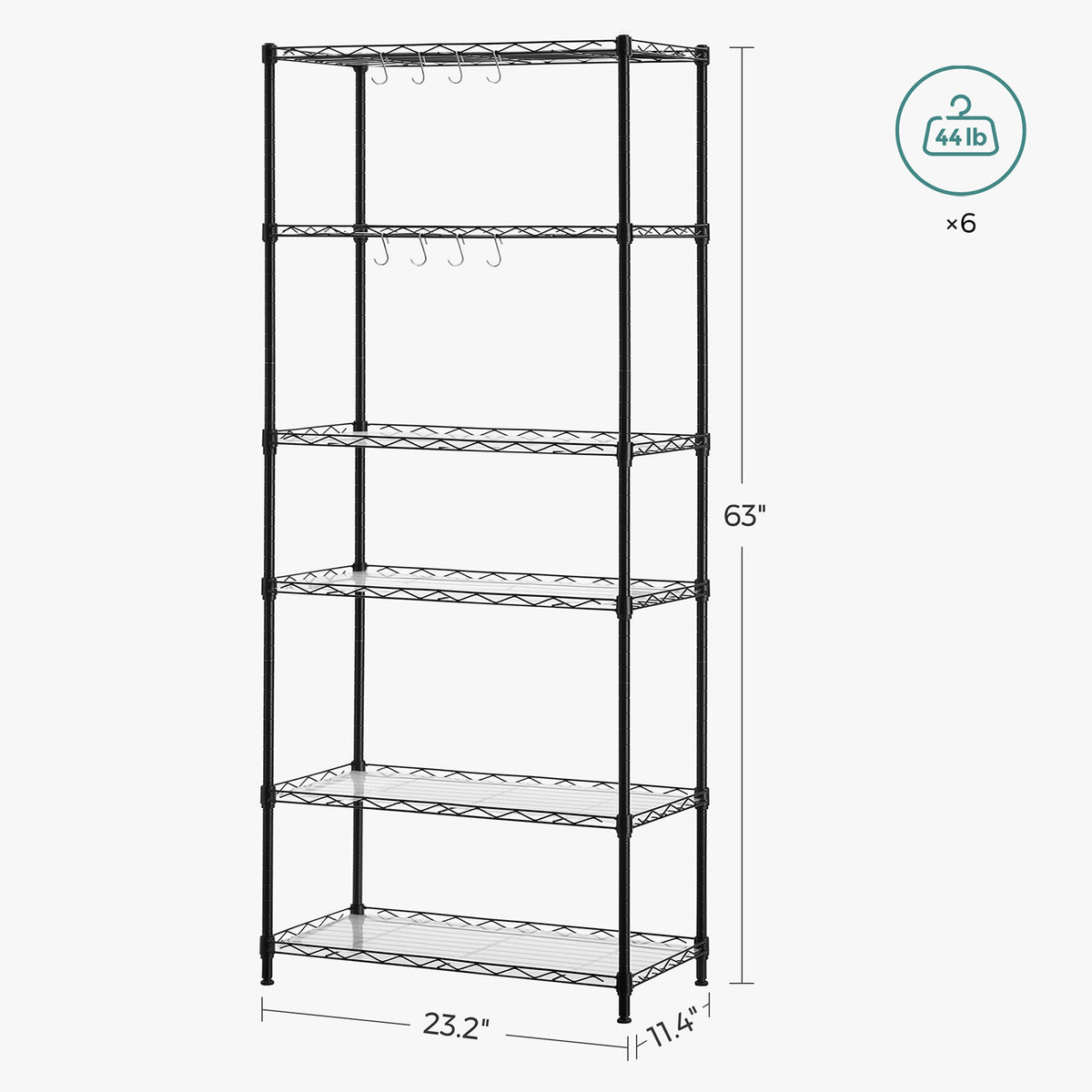 6-Tier Metal Storage Shelf