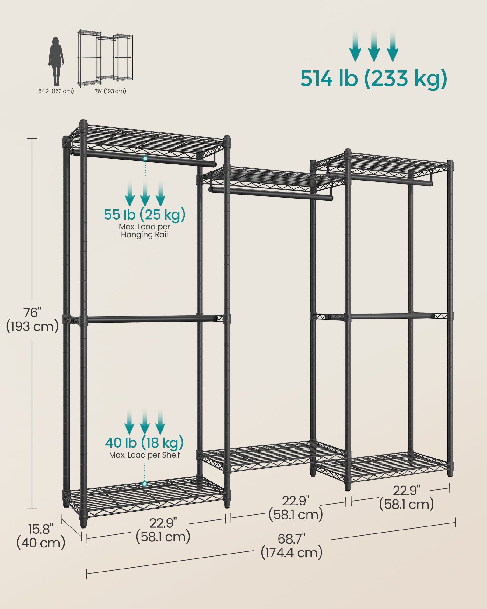 Heavy-Duty Clothes Rack - Garment Rack