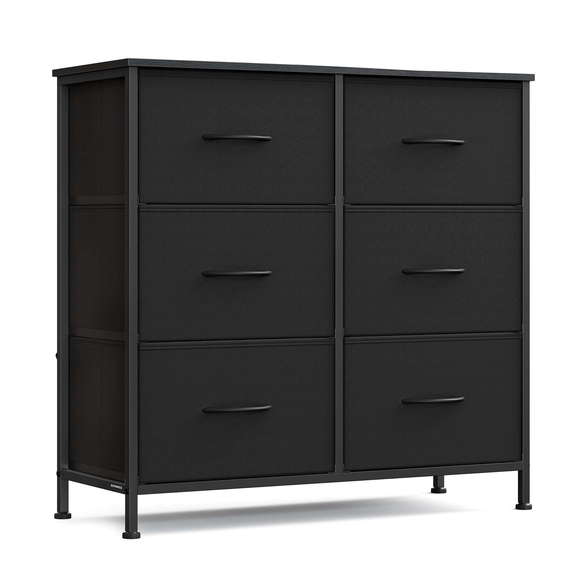 Dresser for Bedroom - 6-Drawer Storage Organizer - Ink Black & Ebony Black - Steel Frame - Ink Black, Ebony Black