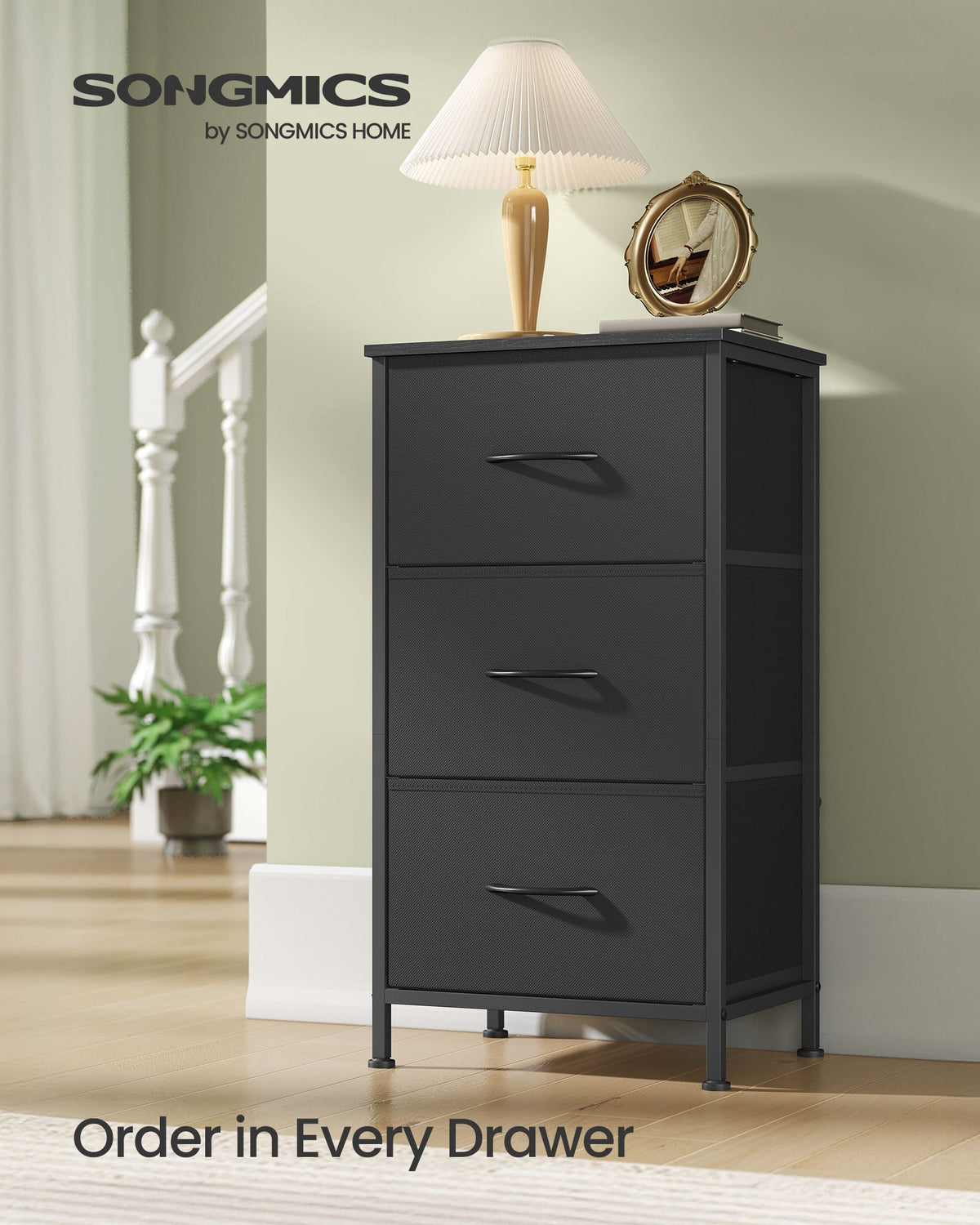 Dresser for Bedroom - Small Dresser with 3 Fabric Drawers - ULGS313B01S