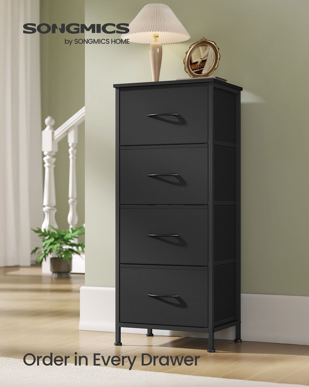 Dresser for Bedroom - Tall Dresser with 4 Fabric Drawers - ULGS314B01S