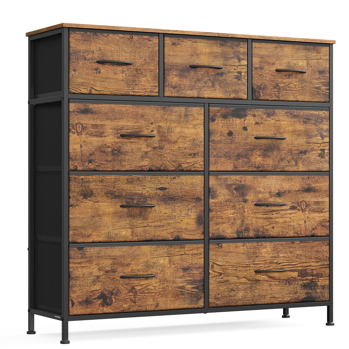 Wide Bedroom Storage Dresser with 9 Fabric Drawers - ULGS324B02S