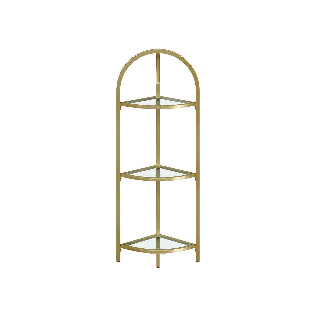 5-Tier Glass Corner Storage Shelf - Gold