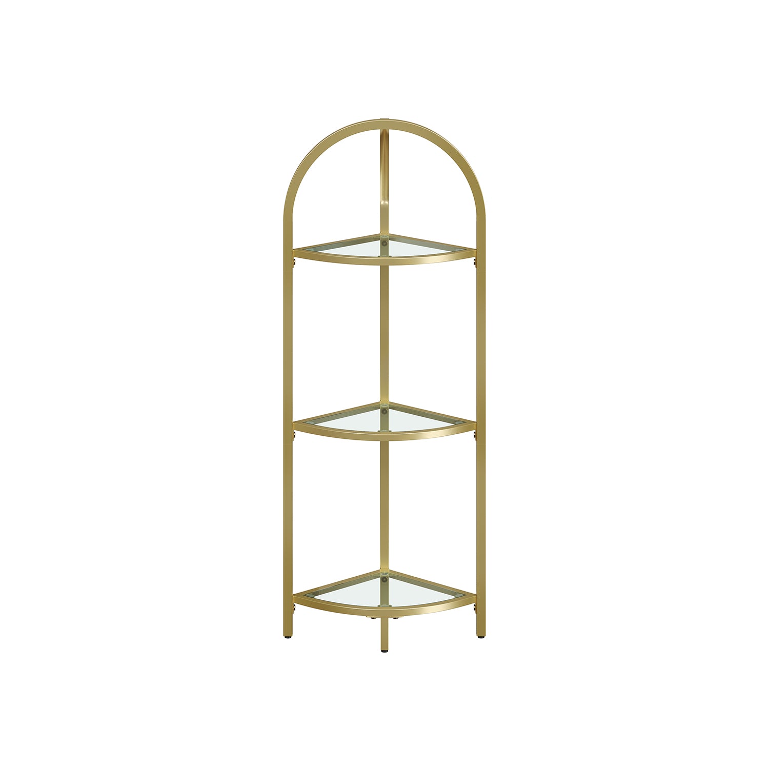 5-Tier Glass Corner Storage Shelf - Gold