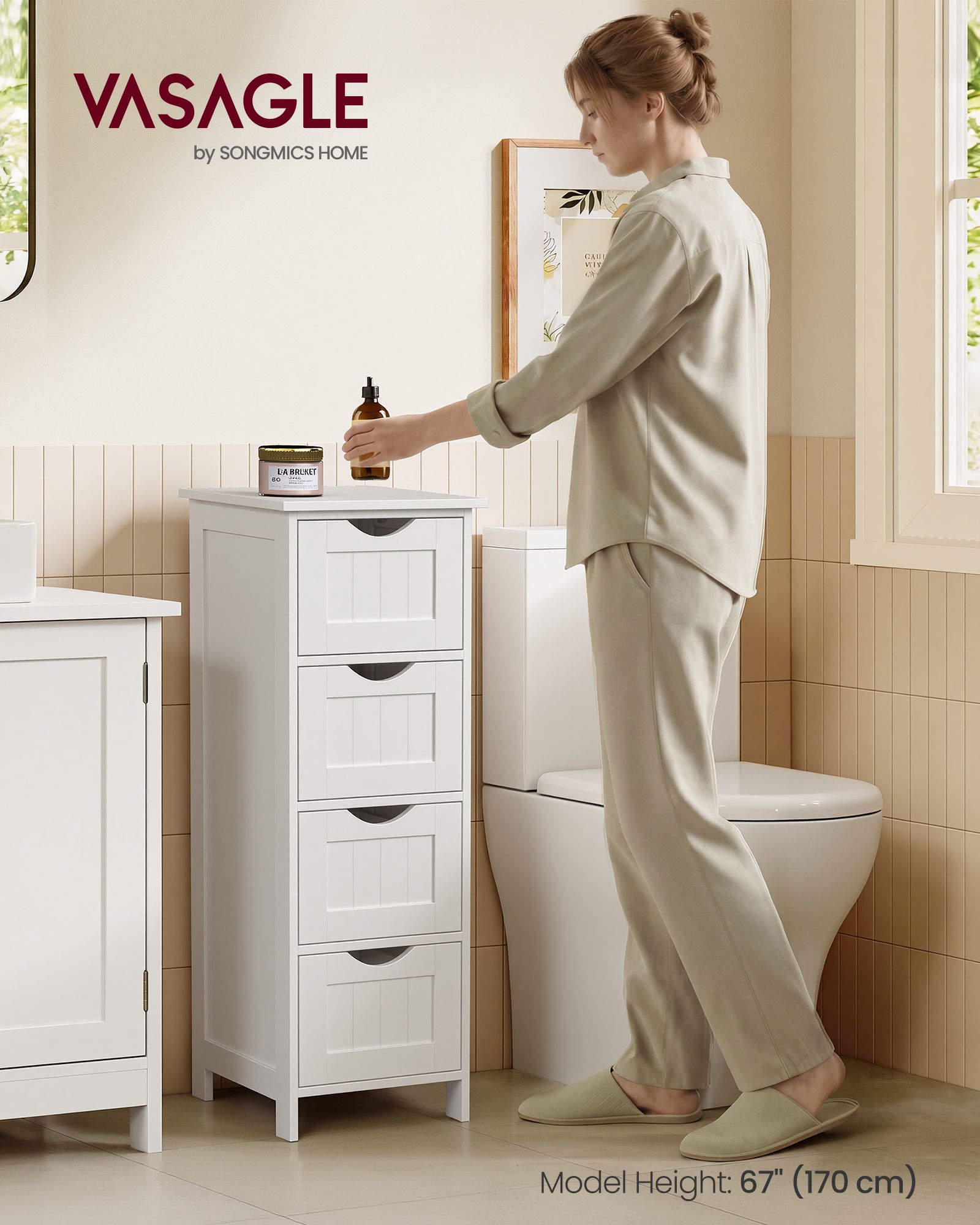 Slim Bathroom Storage Cabinet