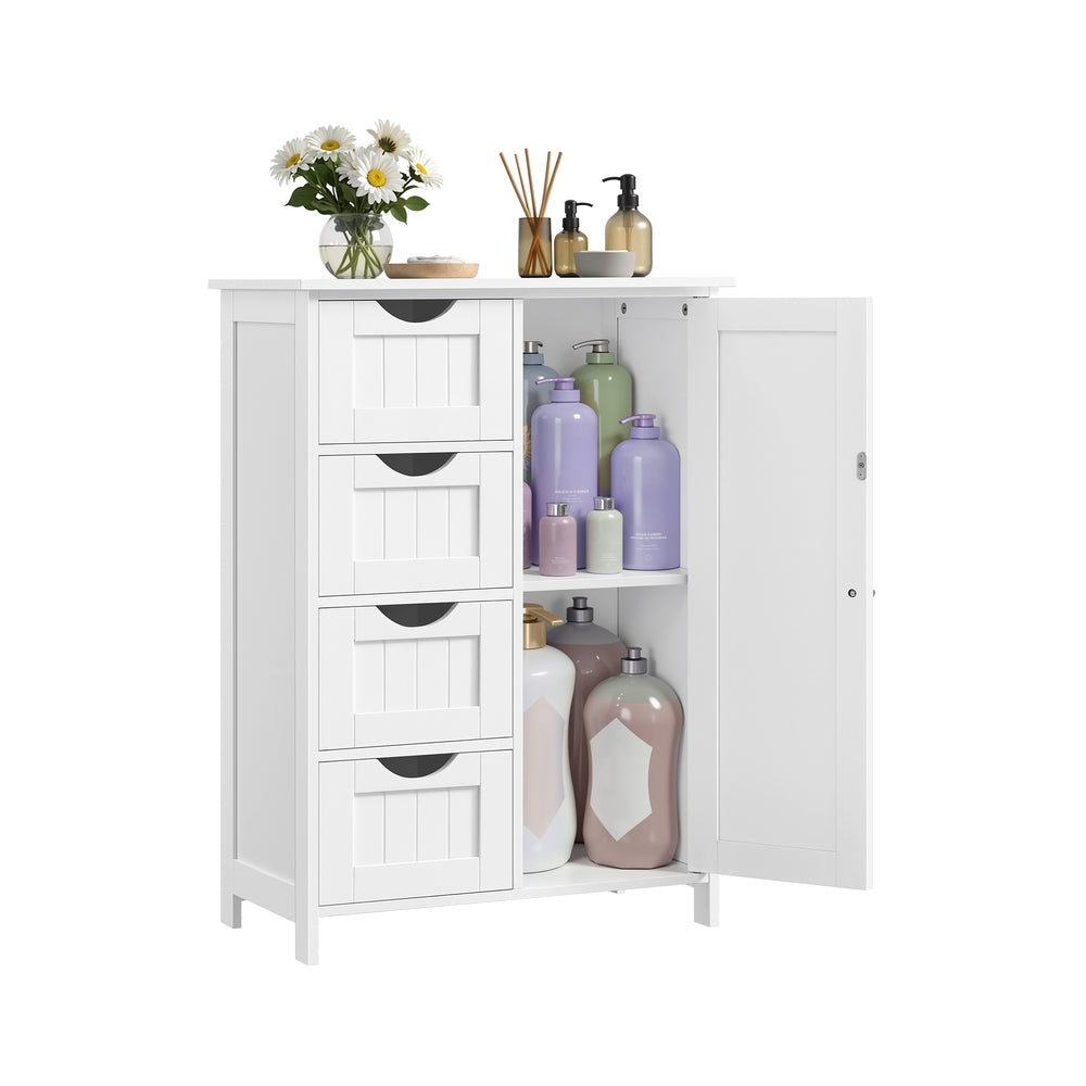 Storage Cabinet - Drawers And Door - 35 Inch - Bathroom Floor Cabinet