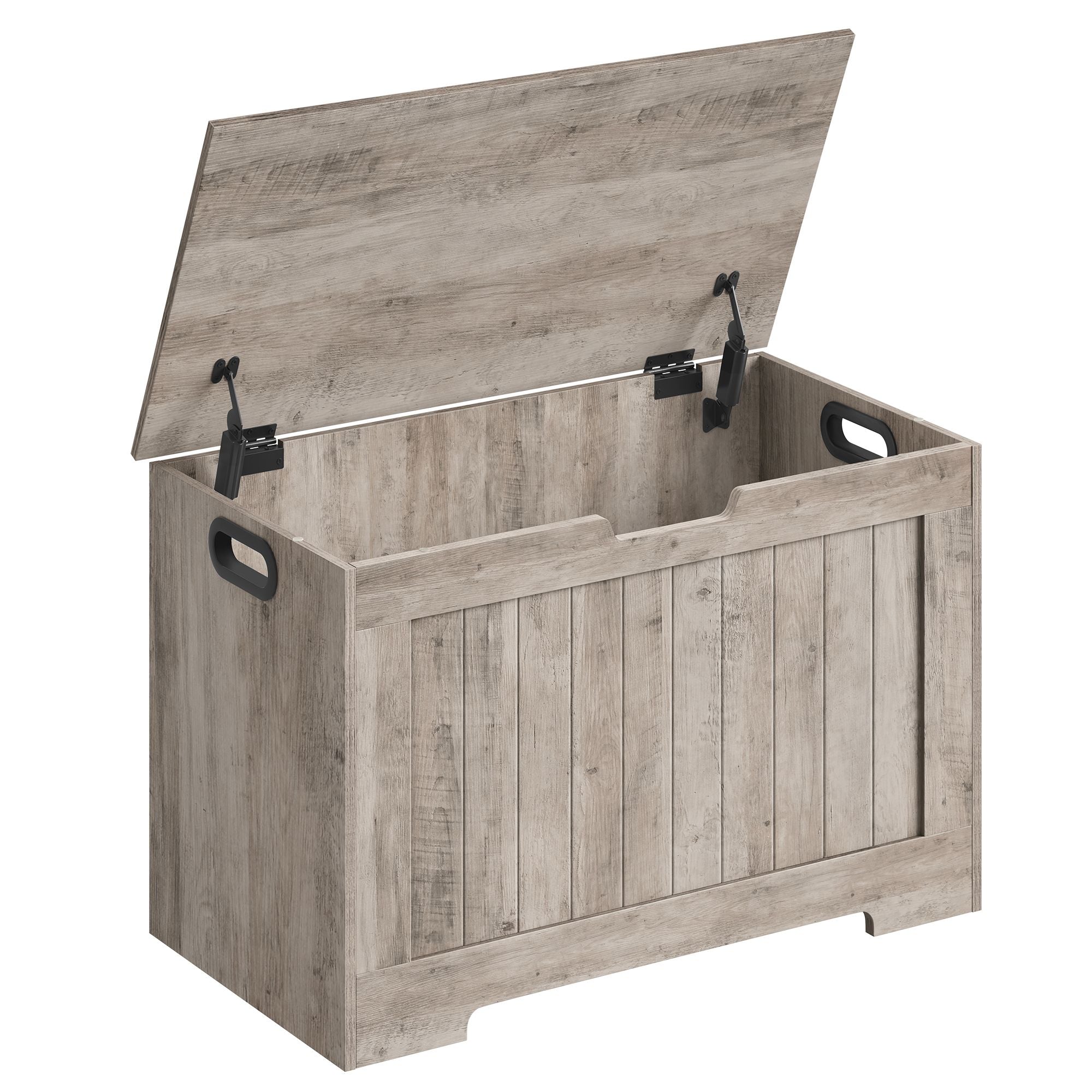 29.9 Inches Width Storage Chest with 2 Safety Hinges - Heather Greige