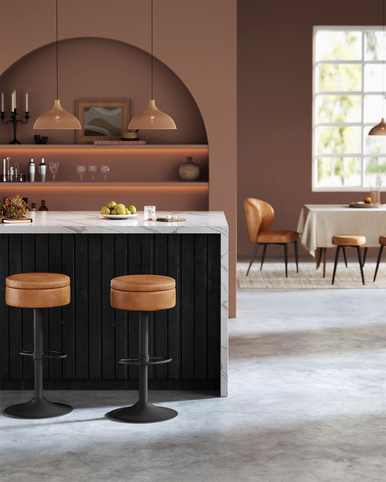 EKHO Collection - 360° Swivel Bar Stools Set of 3