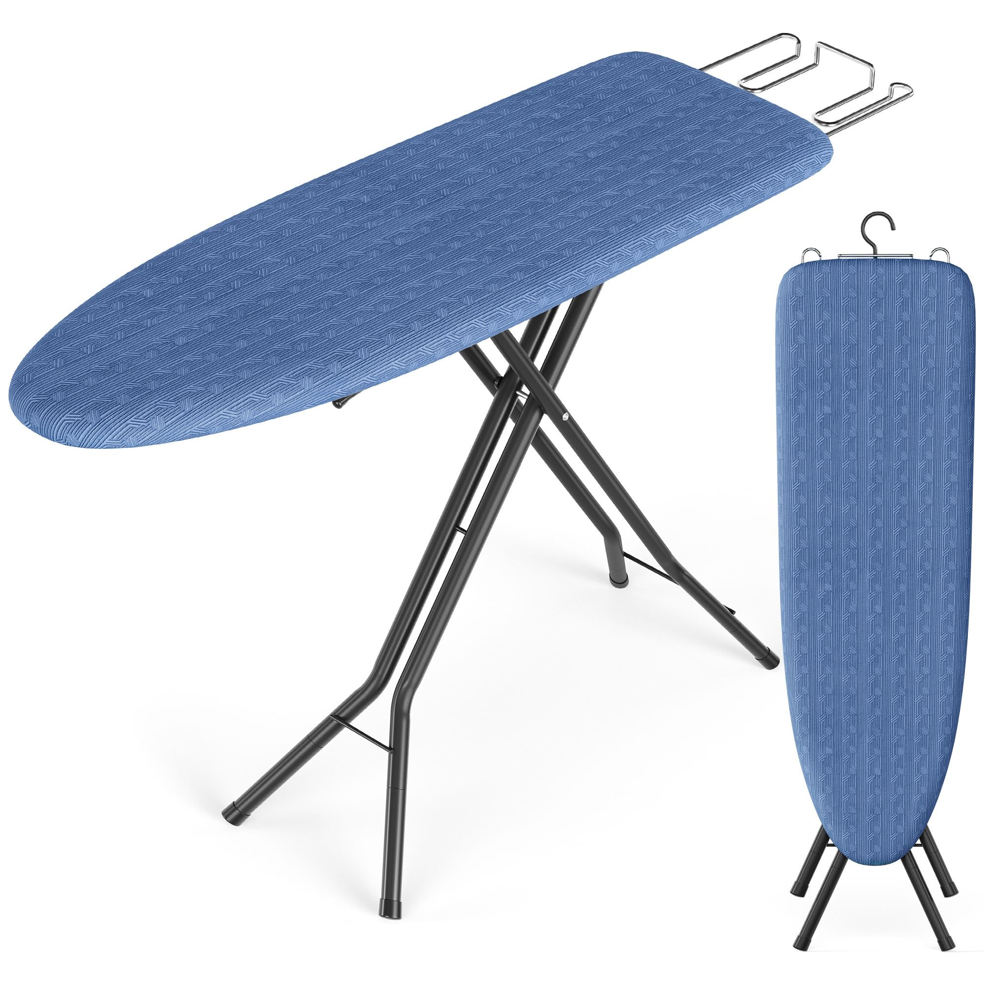 Ironing Board - Foldable Iron Board - Height Adjustable Up - Blue