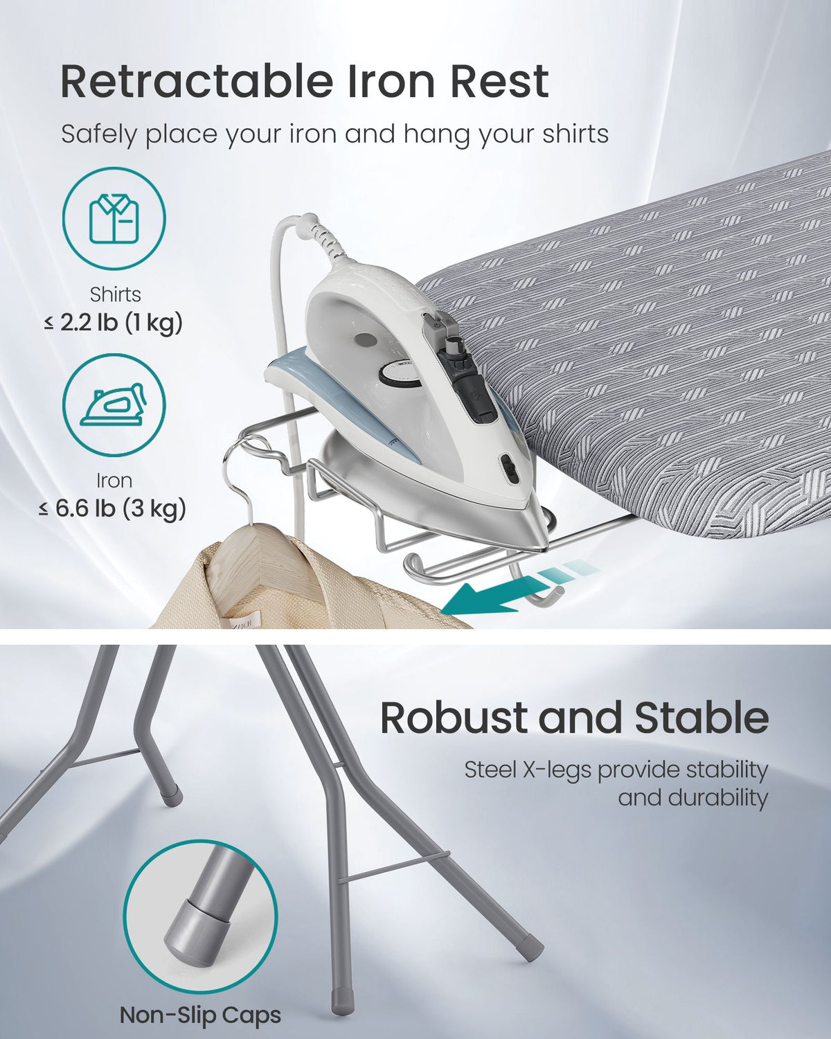 Ironing Board - Foldable - Height Adjustable