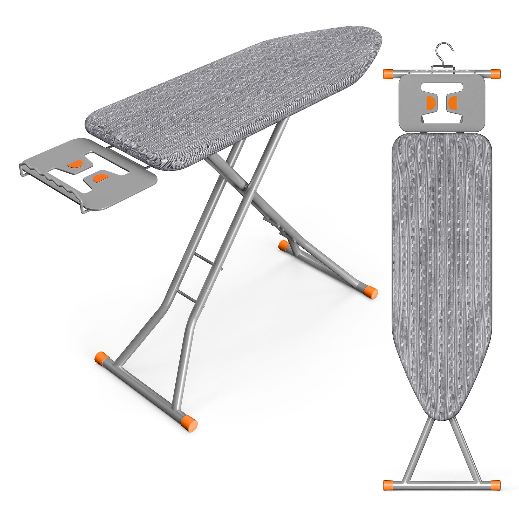 Ironing Board - Foldable Iron Board - Height Adjustable Up - Gray Iron Rest