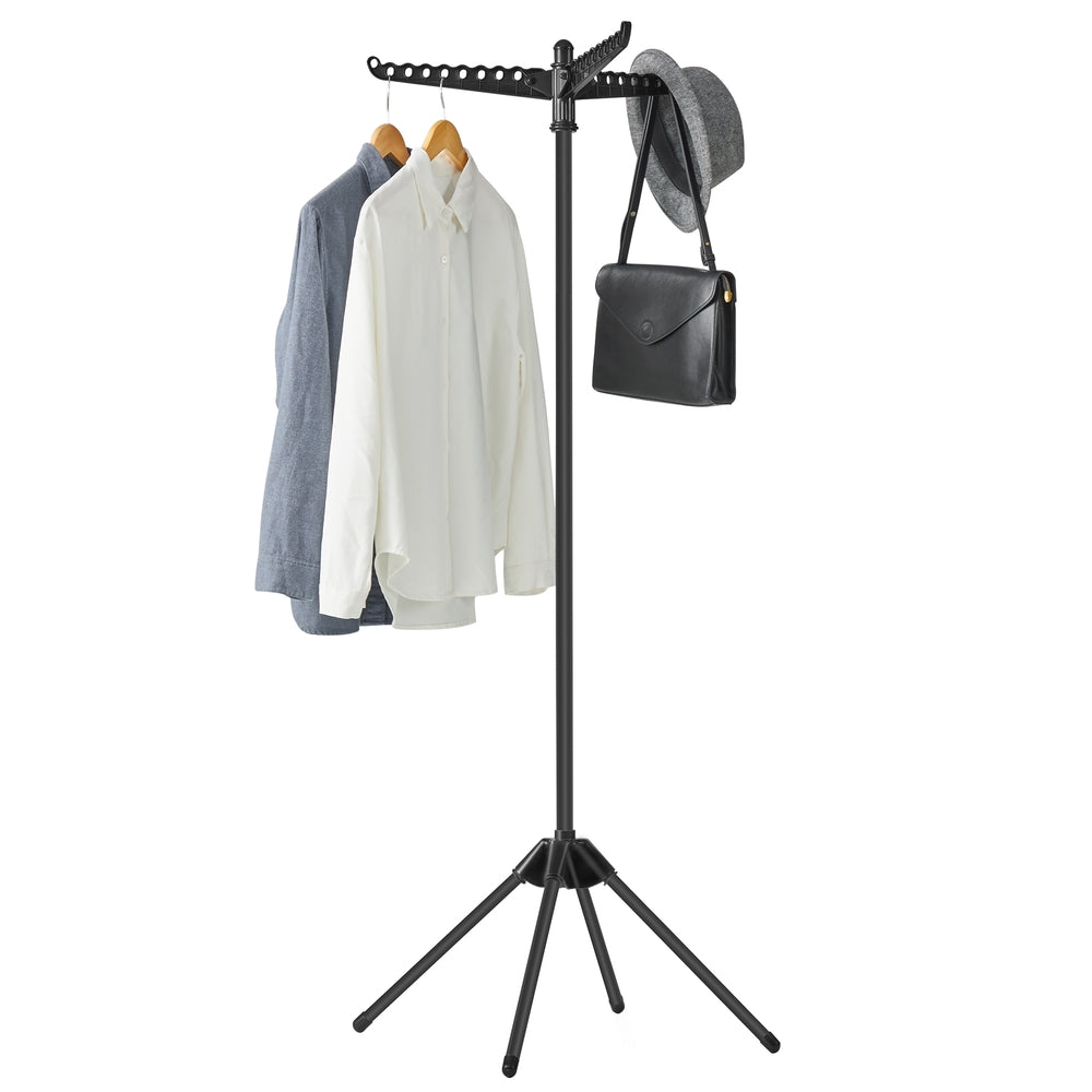 59-Inch High Folding Clothes Drying Rack - Black - 24.8”D x 24.8”W x 61.6”H