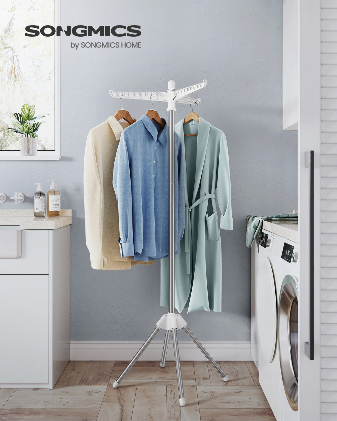 Folding Clothes Drying Rack - 59-Inch - Space-Saving