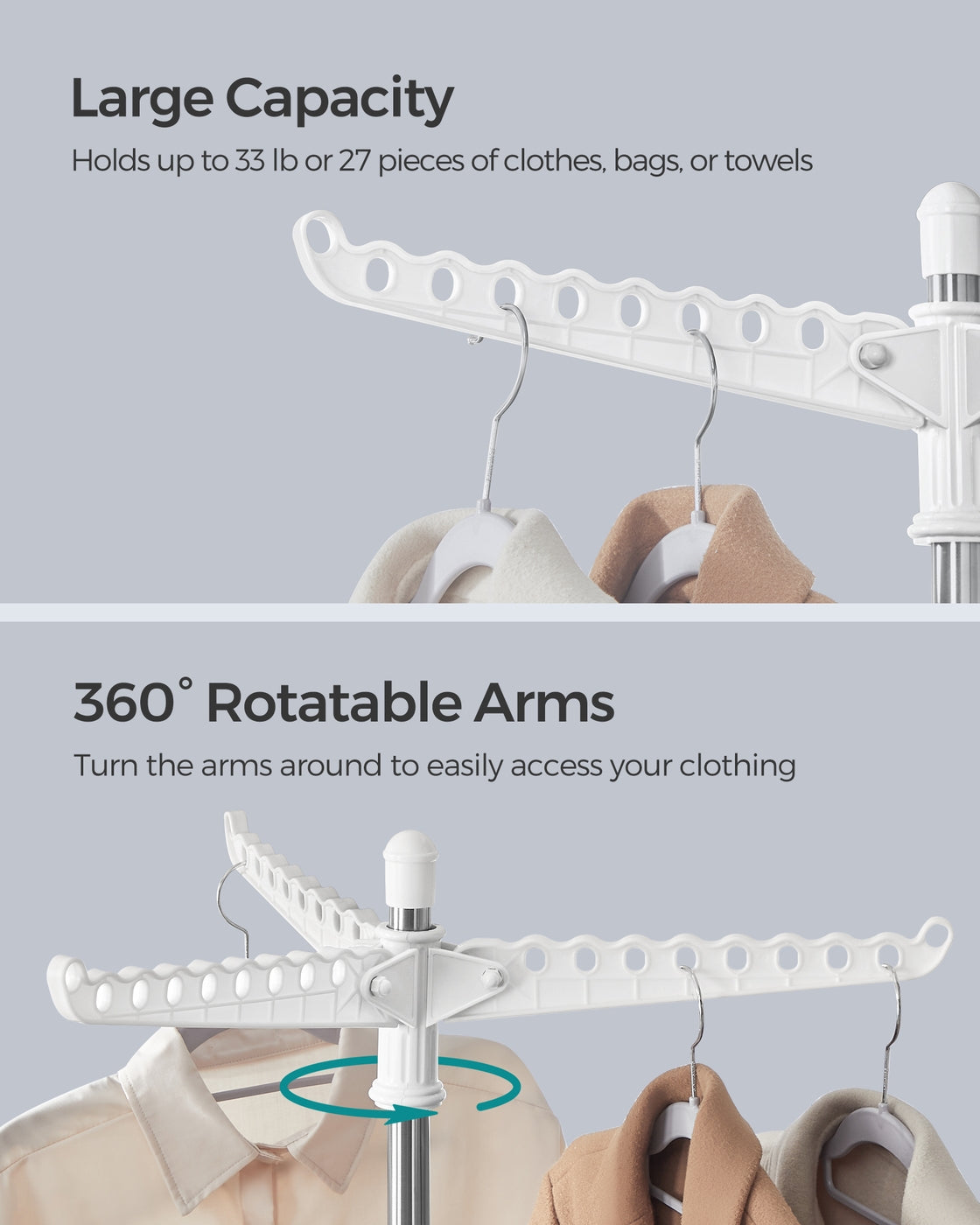 Folding Clothes Drying Rack - 59-Inch - Space-Saving