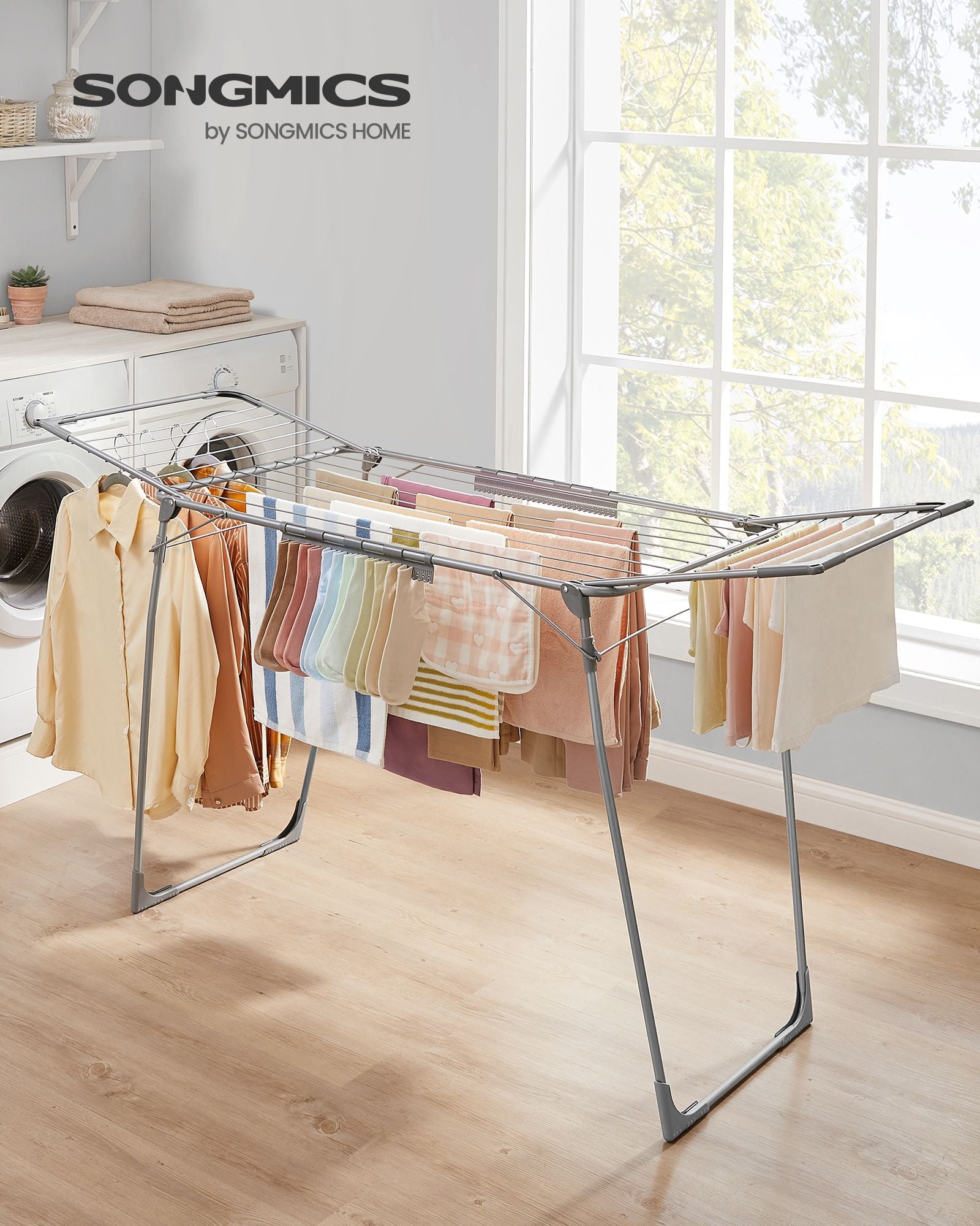 Clothes Drying Rack Foldable - Gray