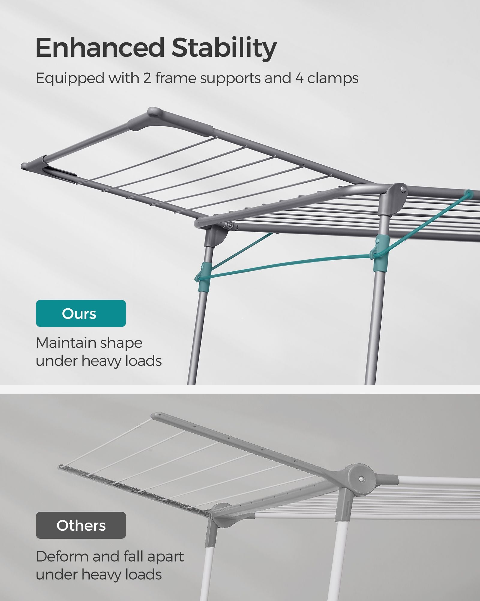 Clothes Drying Rack Foldable - Gray