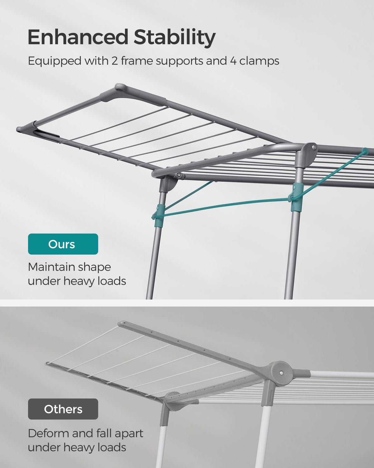 Clothes Drying Rack Foldable - Gray