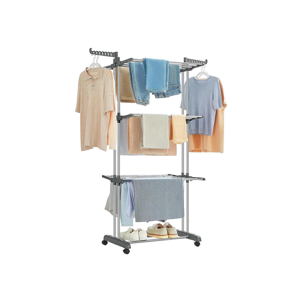 4-Tier Clothes Drying Rack Stand - Gray