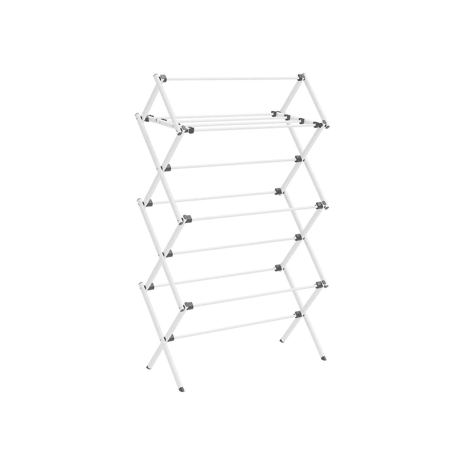 Foldable Clothes Drying Rack - 14.6 x 29.5 x 53.2 Inches - Black - White