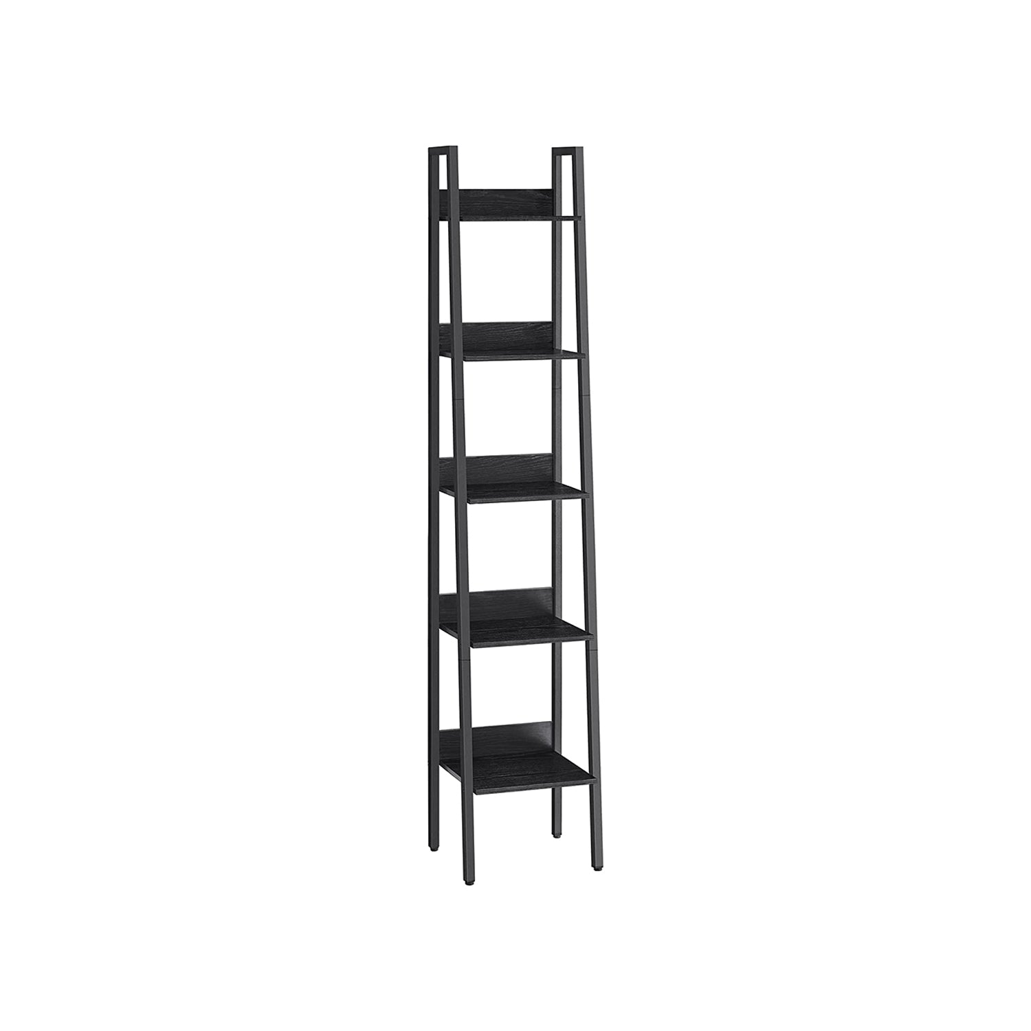 5-Tier Narrow Bookcase - Ebony Black