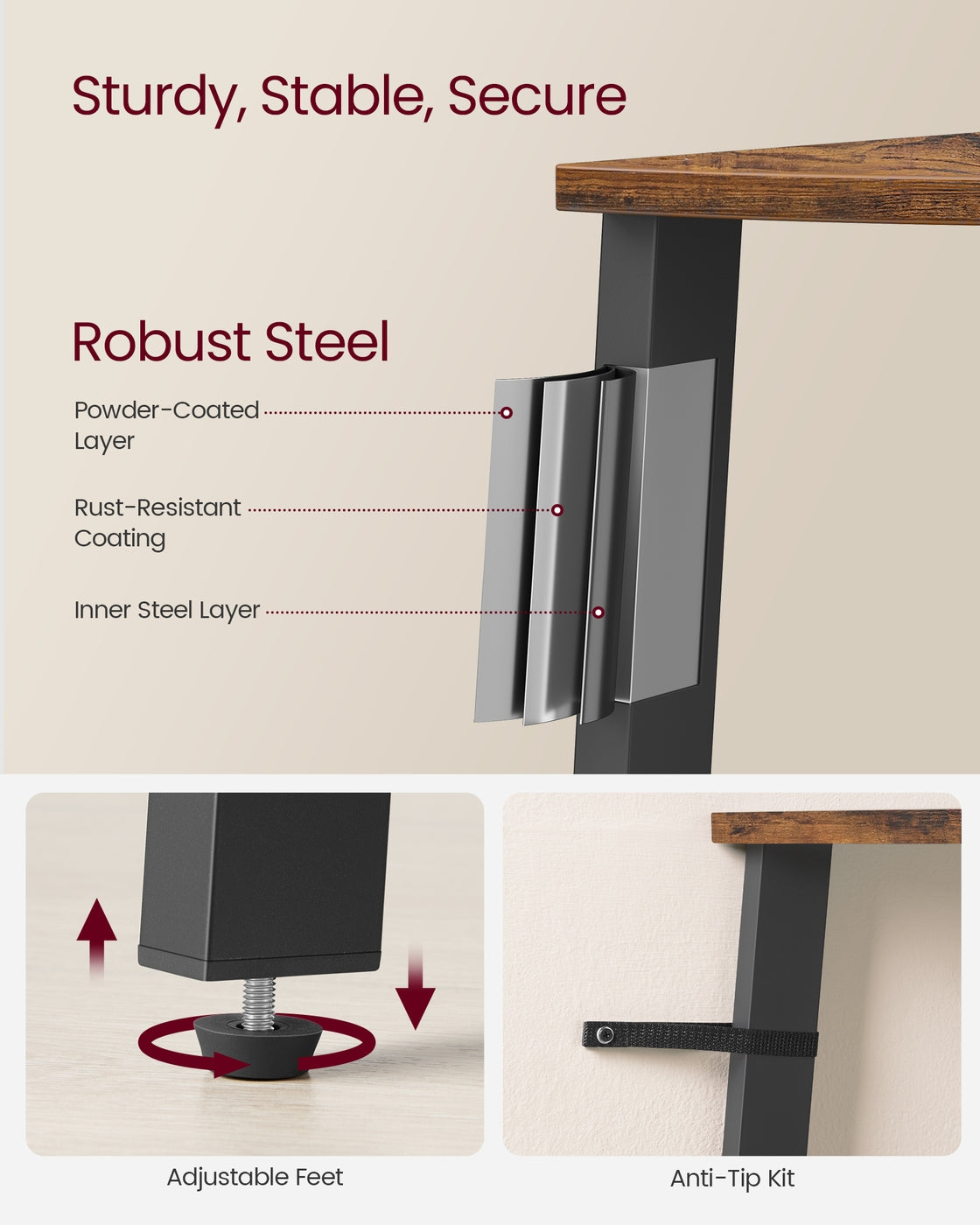 Corner Shelf Stand - 5-Tier - Brown and Black