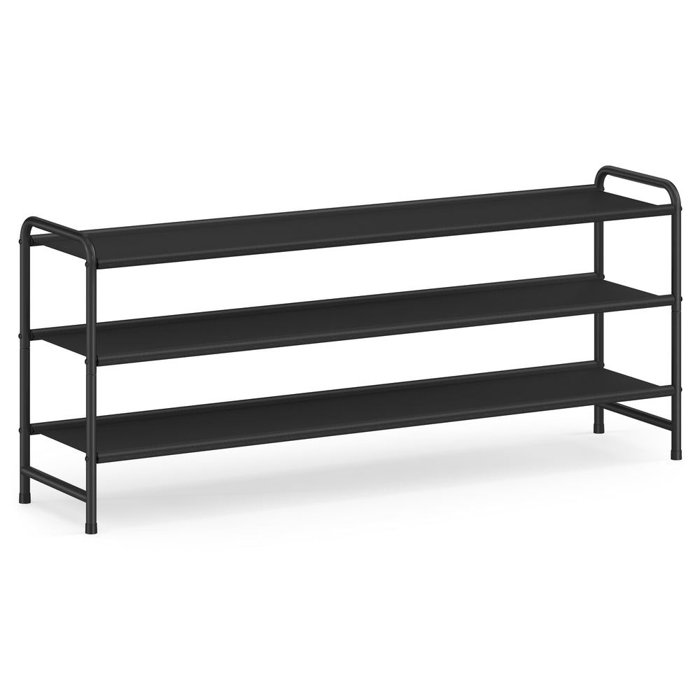 3-Tier Long Shoe Rack Organizer Ink Black - Ink Black - 11.4"D x 42.5"W x 20.4"H