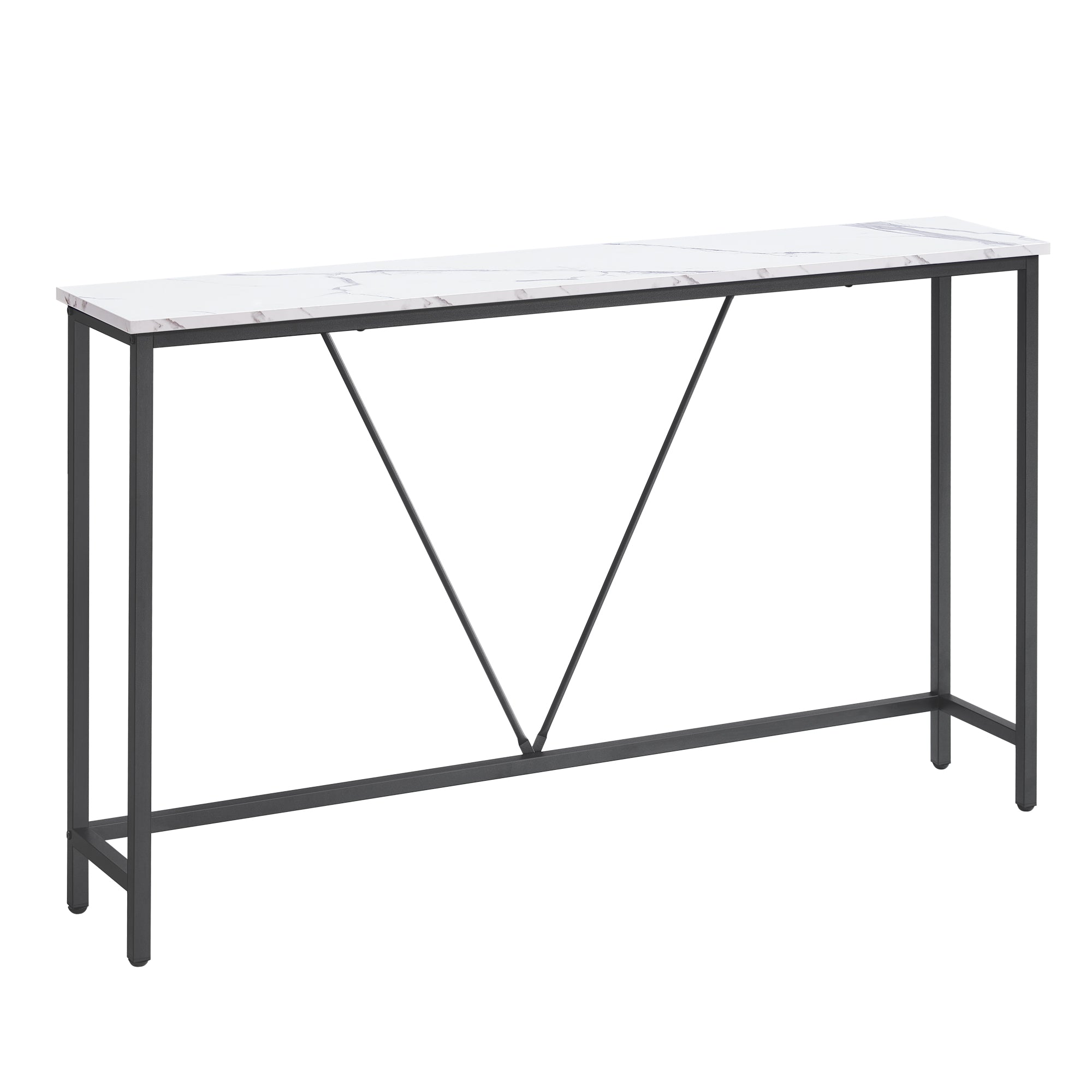 Console Table - Sofa Table - Narrow Entryway Table - White Marble