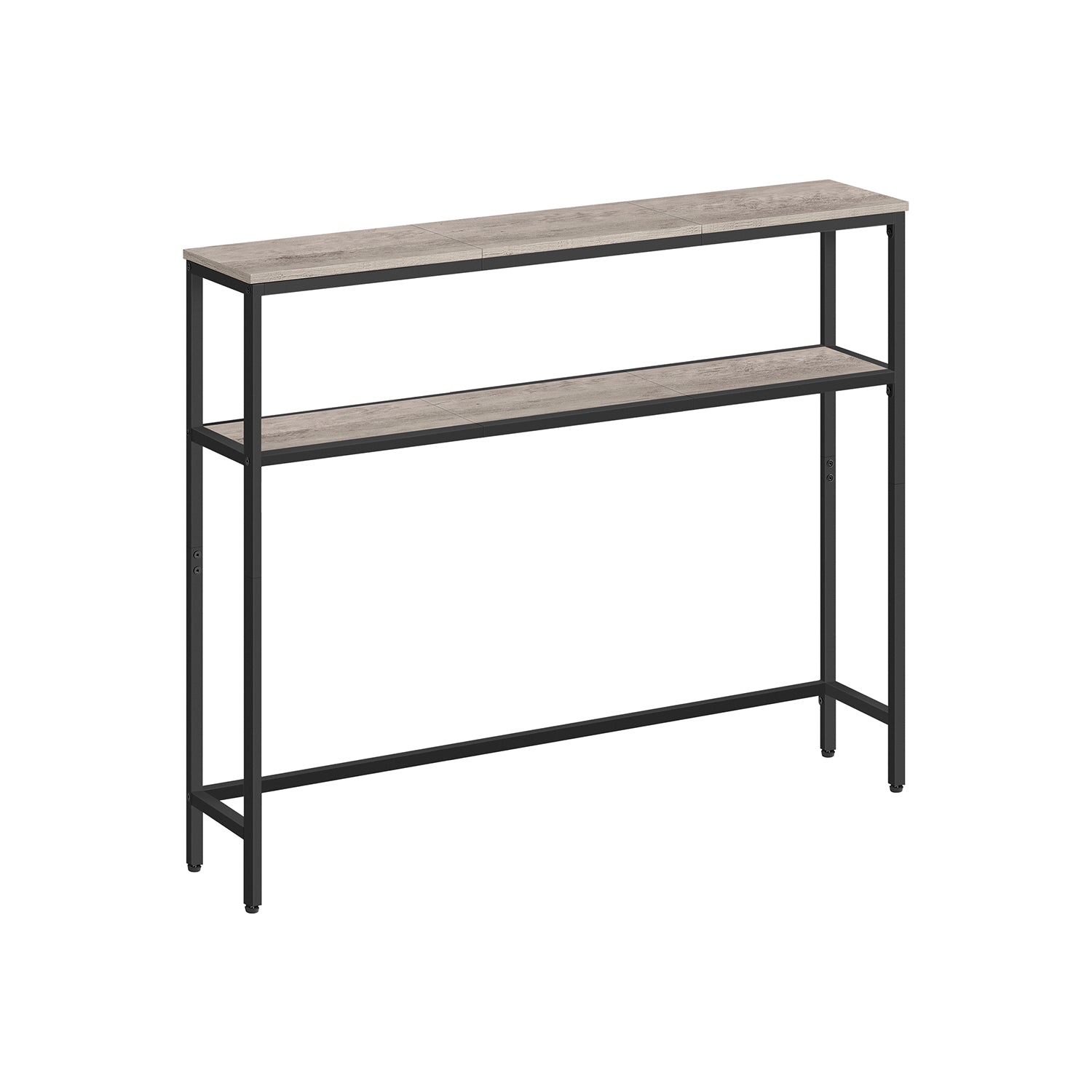 2-Tier Console Table with 2 Shelves - Heather Greige, Ink Black - 7.9"D x 39.4"W x 31.5"H
