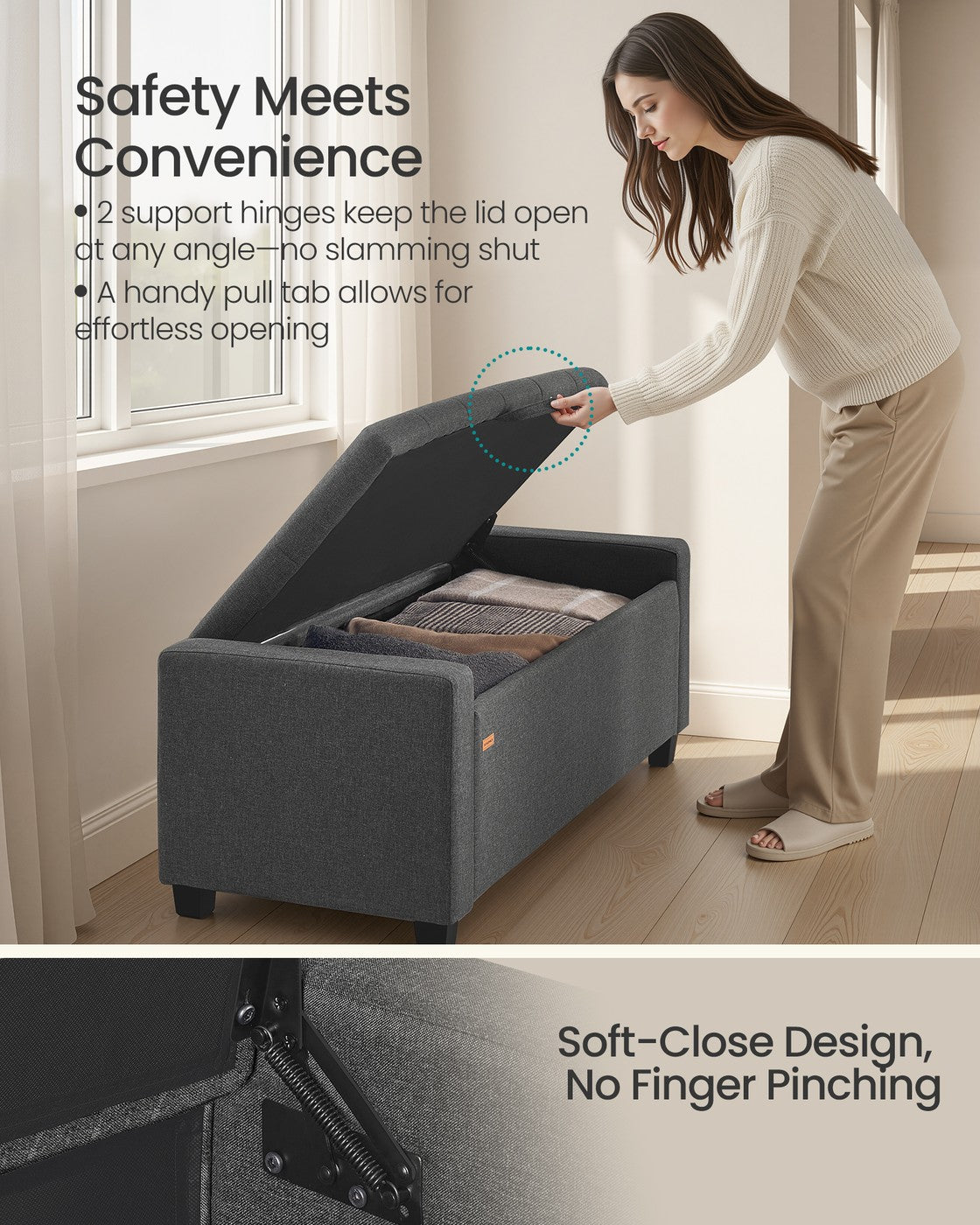 48 Inch Linen Storage Bench