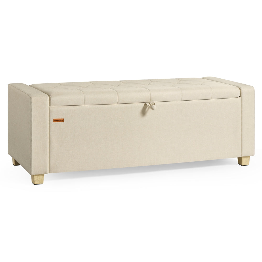 48 Inch Linen Storage Bench - Sand