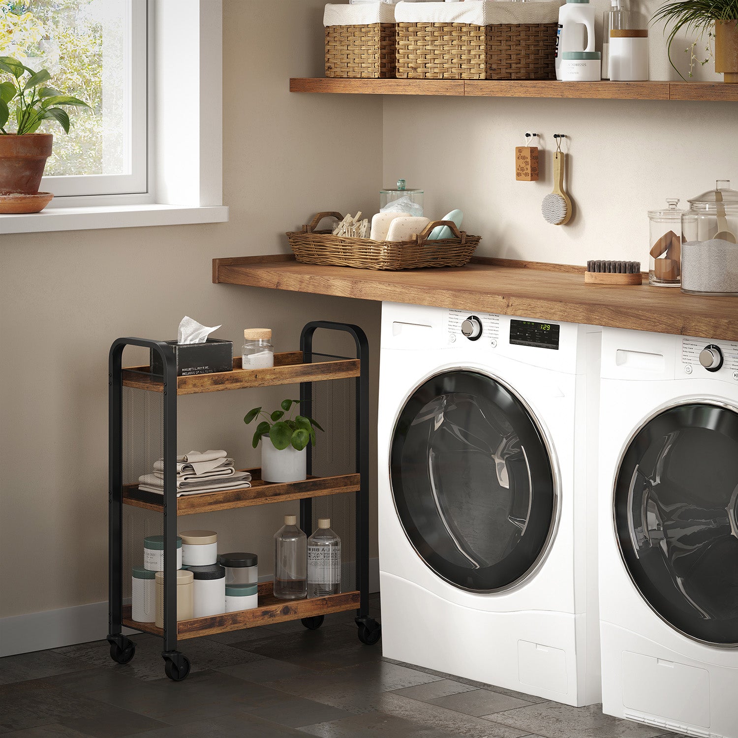 3-Tier Narrow Storage Cart with Wheels
