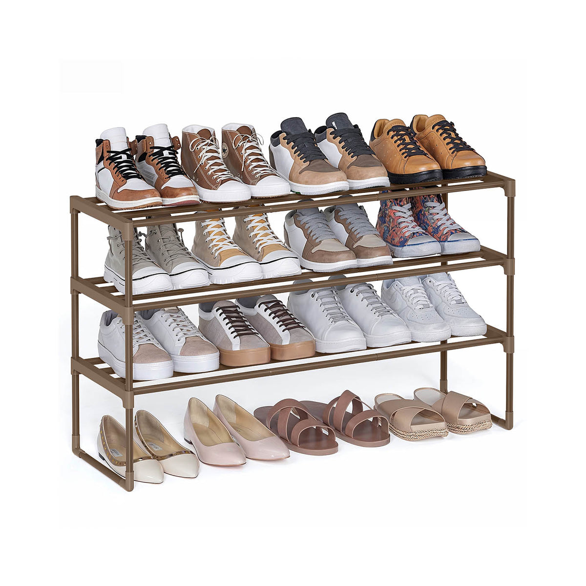 Shoe Rack 3-Tier Shoe Organizer 11.8 x 36.2 x 21.7 Inches Walnut Brown - Walnut Brown