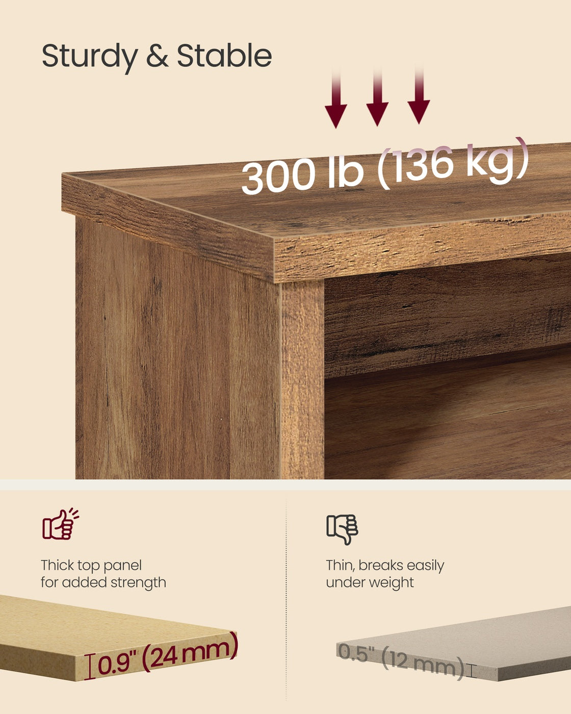 Shoe Bench - 6 Compartments - 39 Inch - Entryway Storage Bench