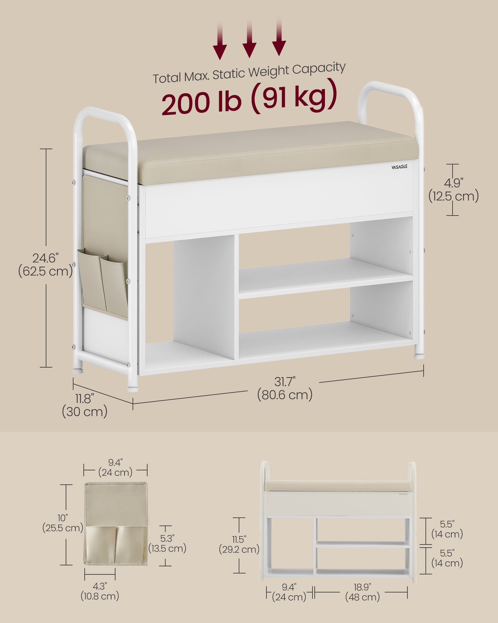 Shoe Bench - Shoe Rack - Entryway Furniture