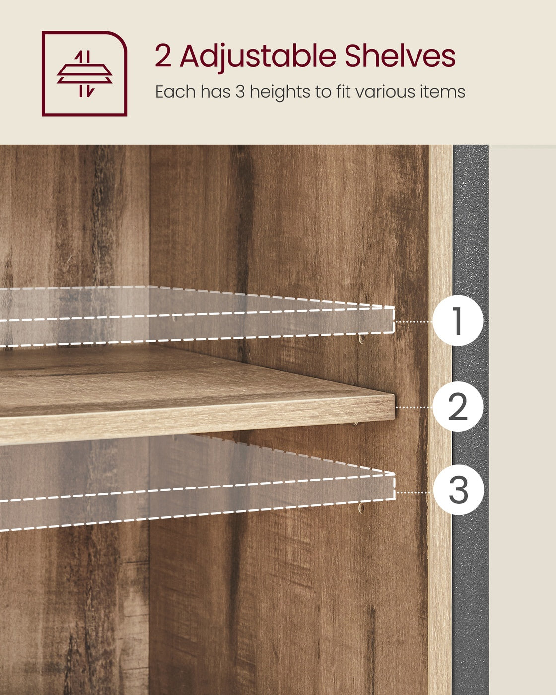 Buffet Cabinet with Open Compartment - Sliding Barn Door