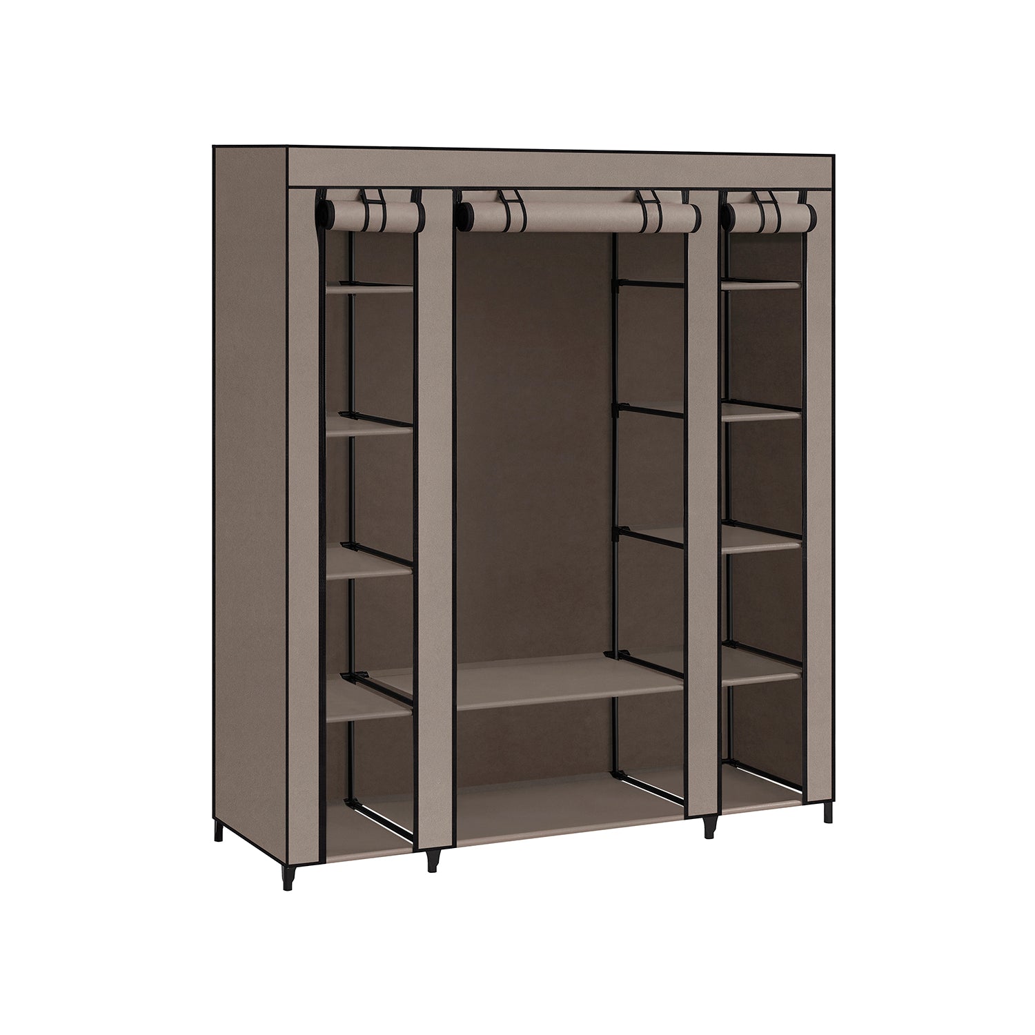 Closet Wardrobe with Non-Woven Fabric Cover - Taupe