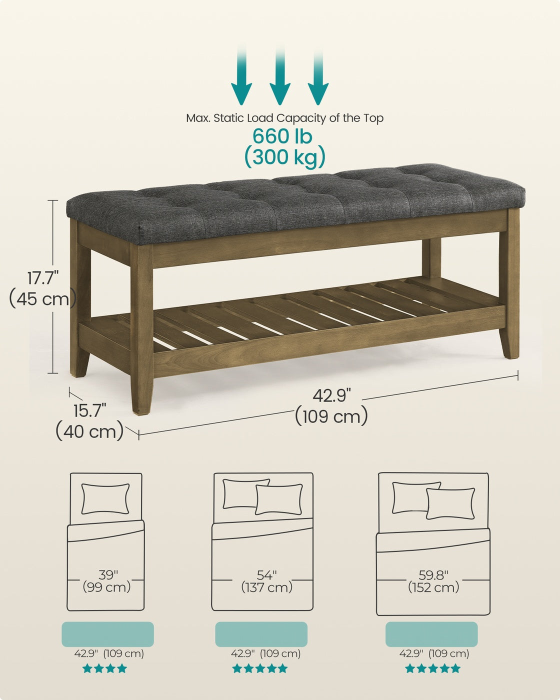 Upholstered Bedroom Bench